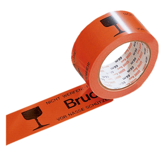 Signalklebeband 50 mm x 66 m (B x L) Acrylat orange Bruchgefahr