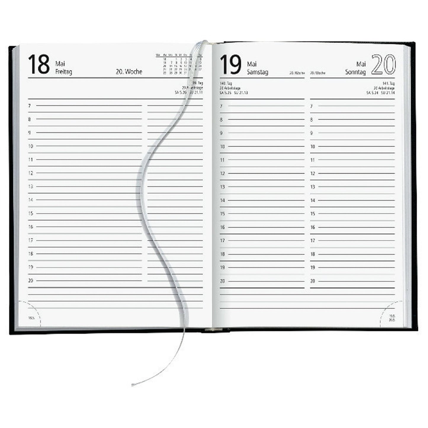 Soennecken Buchkalender 2026 DIN A5 15 x 21 cm (B x H) 1 Tag/1 Seite, Sa/So 1 Seite Kunststoff schwarz