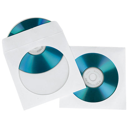 Soennecken CD/DVD Hülle 12,4 x 12,4 cm (B x H) Papier weiß 100 St./Pack.