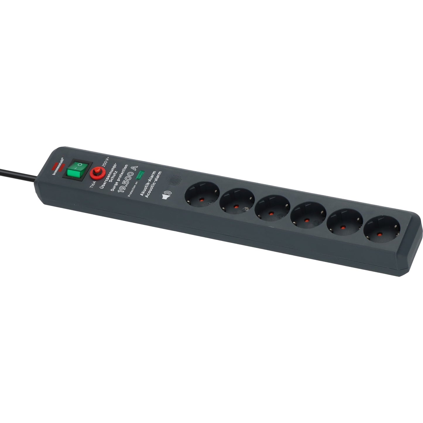 brennenstuhl® Steckdosenleiste Secure-Tec 6 Steckdosen anthrazit