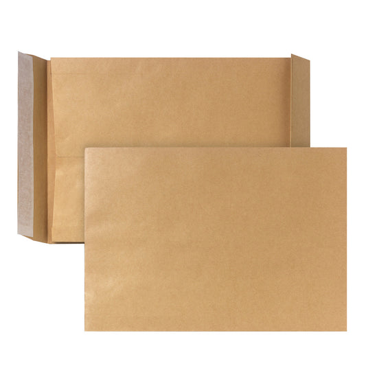 POSTHORN Faltentasche DIN B4 250 x 353 mm (B x H) ohne Fenster 150g/m² mit Haftklebung Papier braun 200 St./Pack.