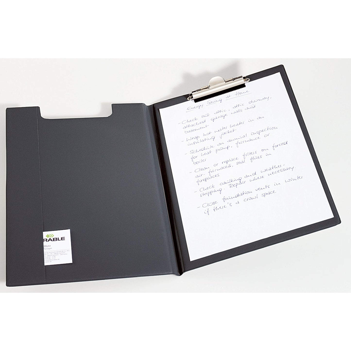 DURABLE Klemmbrettmappe 23,5 x 33 cm (B x H) Folie schwarz