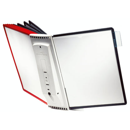 DURABLE Sichttafelwandhalter SHERPA® WALL 10 DIN A4 inkl. Kunststoffreitern mit blanko Einsteckschildern ABS Kunststoff/Polypropylen/Polyamid je 5 x schwarz, rot 10 Sichttafeln