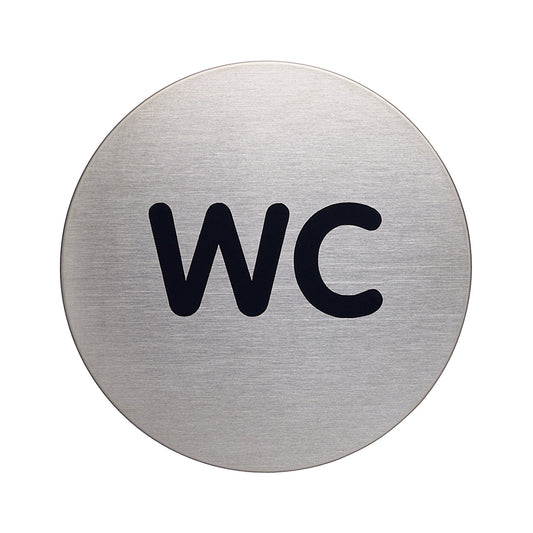 DURABLE Piktogramm Türschild PICTO 83mm Edelstahl, gebürstet silber metallic WC