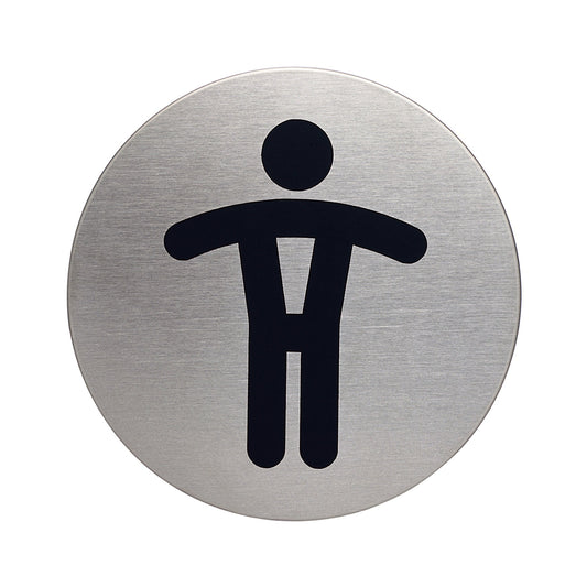 DURABLE Piktogramm Türschild PICTO 83mm Edelstahl, gebürstet silber metallic WC Herren