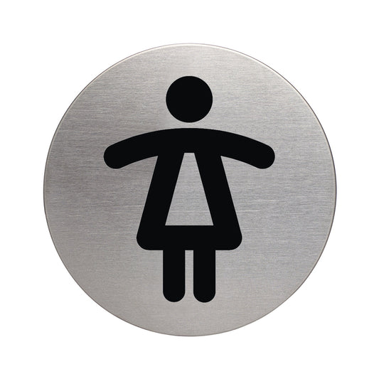DURABLE Piktogramm Türschild PICTO 83mm Edelstahl, gebürstet silber metallic WC Damen