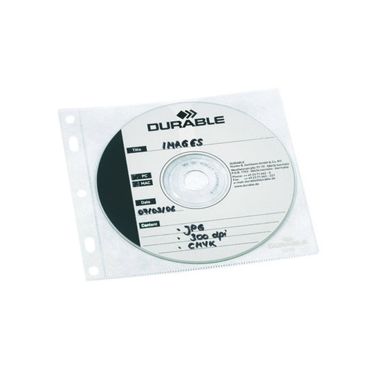 DURABLE CD/DVD Hülle COVER FILE 14 x 12,8 cm (B x H) Kunststoff transparent 10 St./Pack.