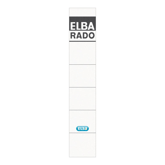 ELBA Ordnerrückenetikett schmal/kurz 34 x 190 mm (B x H) selbstklebend ohne Griffloch weiß 10 Etik./Pack.