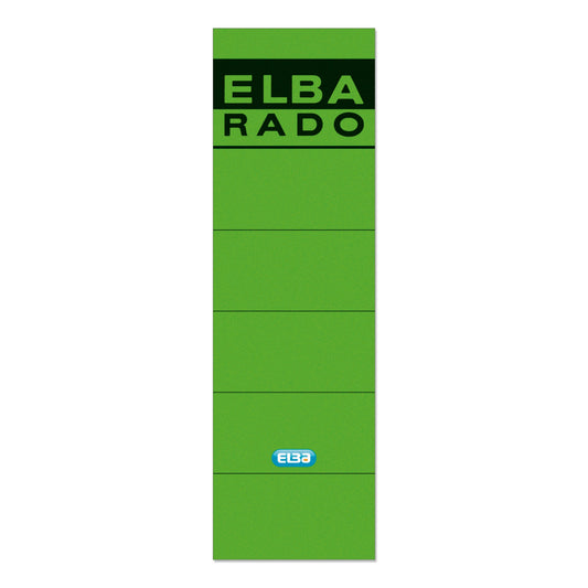ELBA Ordnerrückenetikett breit/kurz 59 x 190 mm (B x H) selbstklebend ohne Griffloch grün 10 Etik./Pack.