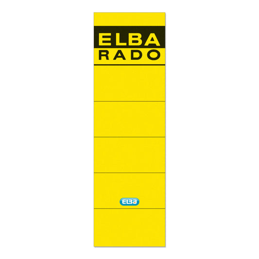 ELBA Ordnerrückenetikett breit/kurz 59 x 190 mm (B x H) selbstklebend ohne Griffloch gelb 10 Etik./Pack.