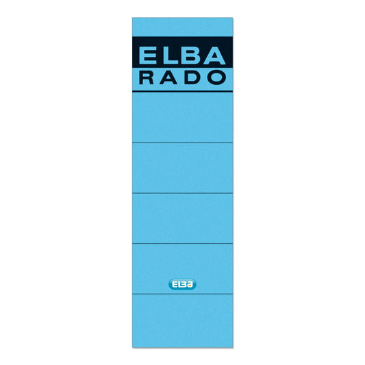 ELBA Ordnerrückenetikett breit/kurz 59 x 190 mm (B x H) selbstklebend ohne Griffloch blau 10 Etik./Pack.
