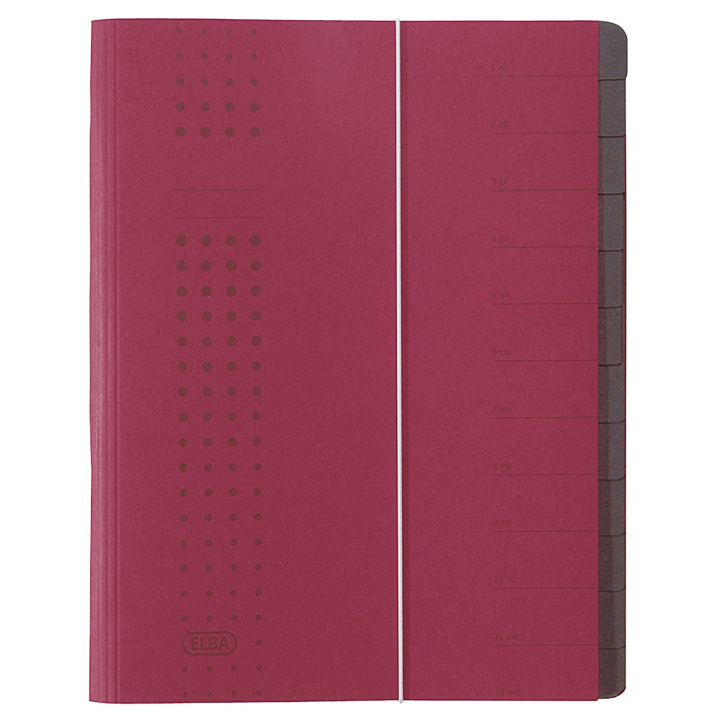 ELBA Ordnungsmappe chic DIN A4 320g/m² Intensivkarton, recycelt Farbe: bordeaux 12 Fächer