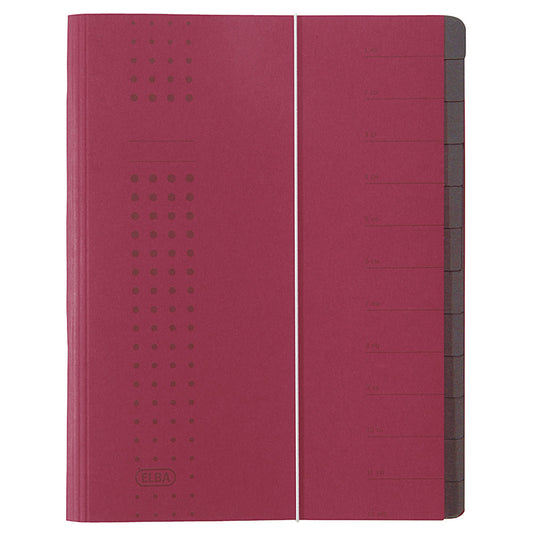 ELBA Ordnungsmappe chic DIN A4 320g/m² Intensivkarton, recycelt Farbe: bordeaux 12 Fächer