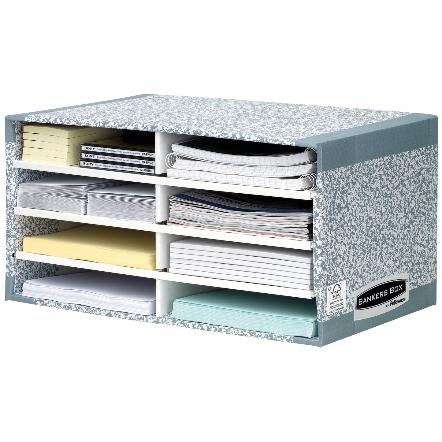 Bankers Box® Briefablage System DIN A4 Karton, 100 % recycelt Farbe: grau/weiß