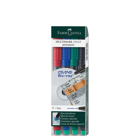 Faber-Castell Folienstift MULTIMARK 1513 0,6mm farbig sortiert 4 St./Pack.