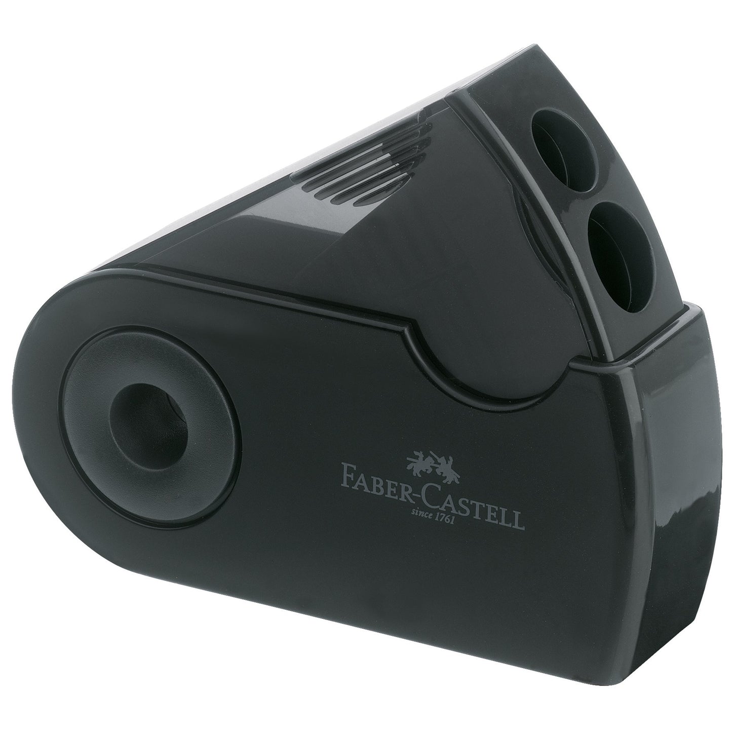 Faber-Castell Doppelspitzdose SLEEVE 8 und 11mm rechteckig Material des Spitzers: Kunststoff Material des Behälters: Kunststoff schwarz