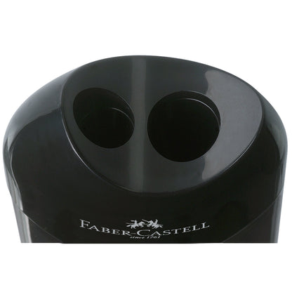 Faber-Castell Doppelspitzdose 8 und 11mm oval Material des Spitzers: Kunststoff Material des Behälters: Kunststoff schwarz