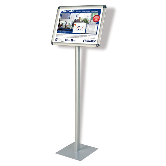 FRANKEN Infodisplay Standard 28 x 120 x 28 cm (B x H x T) DIN A3 quer inkl. 2 mm Antireflex-Schutzfolie silber