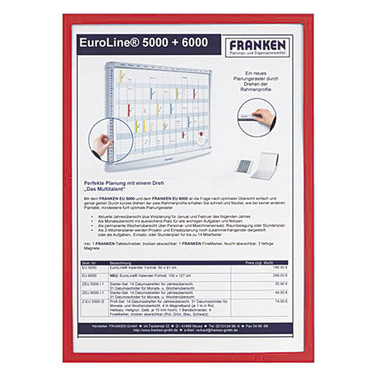 FRANKEN Dokumentenhalter Frame It X-tra!Line DIN A4 Hartfolie 5 St./Pack.
