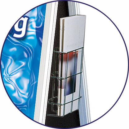 FRANKEN Prospekthalter 21 x 29,7 x 6,5 cm (B x H x T) DIN A4 Aluminium silber 1 Fach