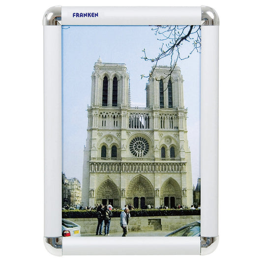 FRANKEN Bilderwechselrahmen 24 x 32,7 x 1,2 cm (B x H x T) DIN A4 Aluminium silber