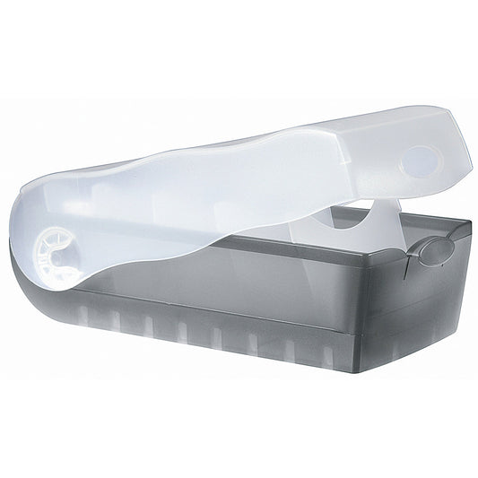 HAN Karteikasten CROCO 12,1 x 8,5 x 24,6 cm (B x H x T) DIN A7 quer 900 Karten Polypropylen grau transluzent 5 Stützplatten
