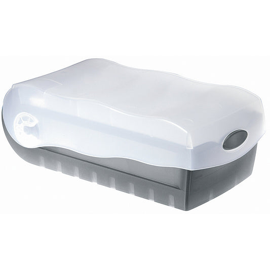HAN Karteikasten CROCO 9,7 x 6,7 x 19,1 cm (B x H x T) DIN A8 quer 500 Karten Polypropylen grau transluzent 5 Stützplatten