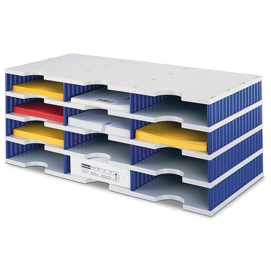 styro Dokumentenablage styrodoc trio Grundeinheit 72,3 x 29,3 x 33,1 cm (B x H x T) Polystyrol grau/blau
