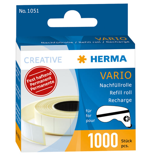 HERMA Nachfüllrolle Klebestückspender VARIO Klebespender Vario 13 x 12 mm (B x L) weiß 1.000 St./Rl.
