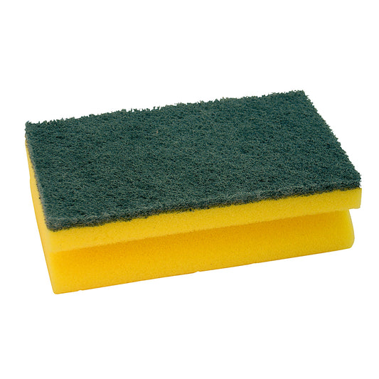 Reinigungsschwamm 15 x 9 x 4,5 cm (B x H x T) Polyurethan/Polyether/Nylon/Polyester gelb/grün