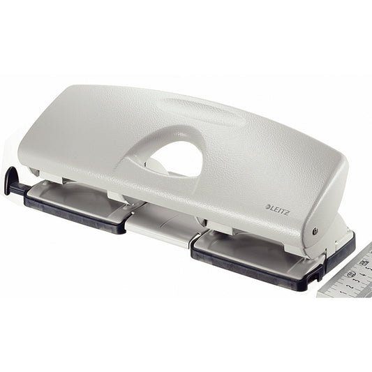 Leitz Doppellocher 8 x 8 x 8cm 25 Bl. (80 g/m²) mit Anschlagschiene grau