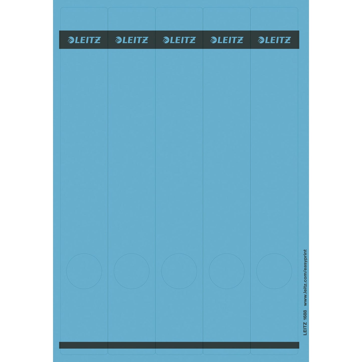 Leitz Ordnerrückenetikett schmal/lang 39 x 285 mm (B x H) selbstklebend mit Griffloch blau 125 Etik./Pack.