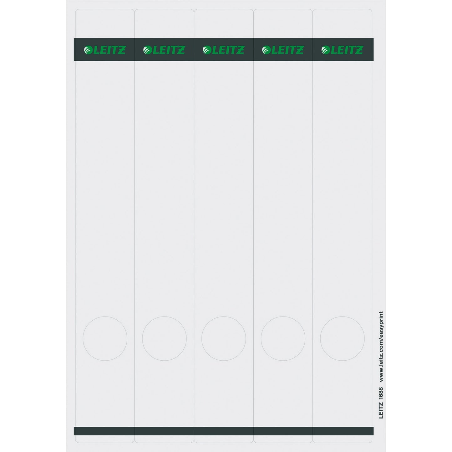 Leitz Ordnerrückenetikett schmal/lang 39 x 285 mm (B x H) selbstklebend mit Griffloch grau 125 Etik./Pack.