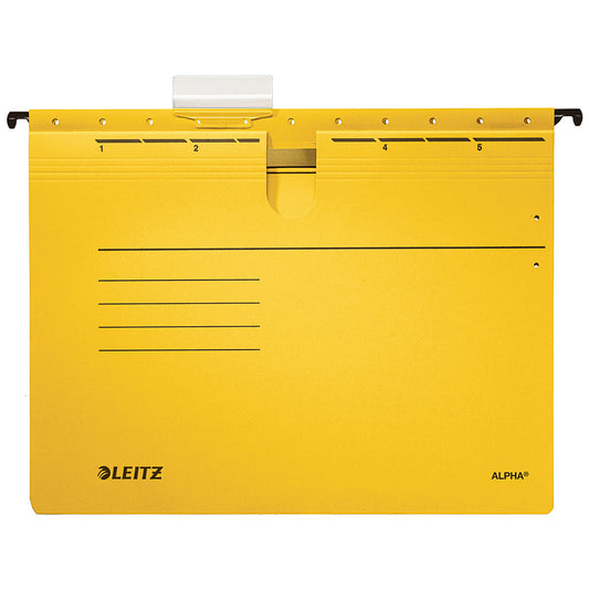 Leitz Hängehefter ALPHA® DIN A4 275g/m² Pendareckarton, recycelt gelb 5 St./Pack.