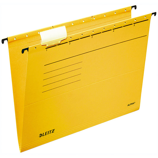 Leitz Hängemappe ALPHA® DIN A4 275g/m² Pendareckarton, recycelt gelb 5 St./Pack.