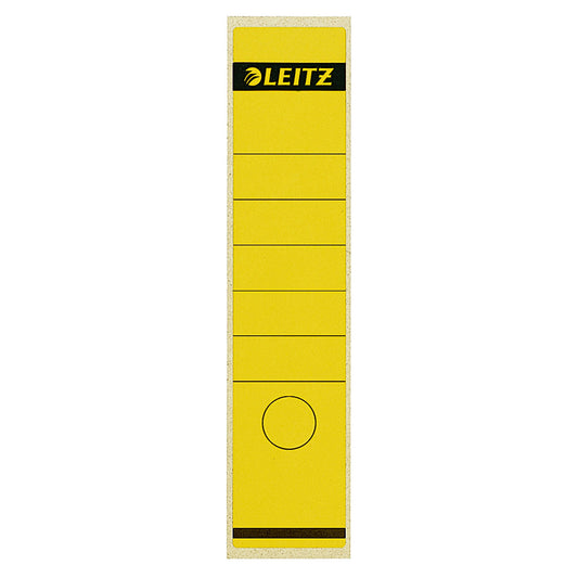 Leitz Ordnerrückenetikett breit/lang 61,5 x 285 mm (B x H) selbstklebend mit Griffloch gelb 10 Etik./Pack.