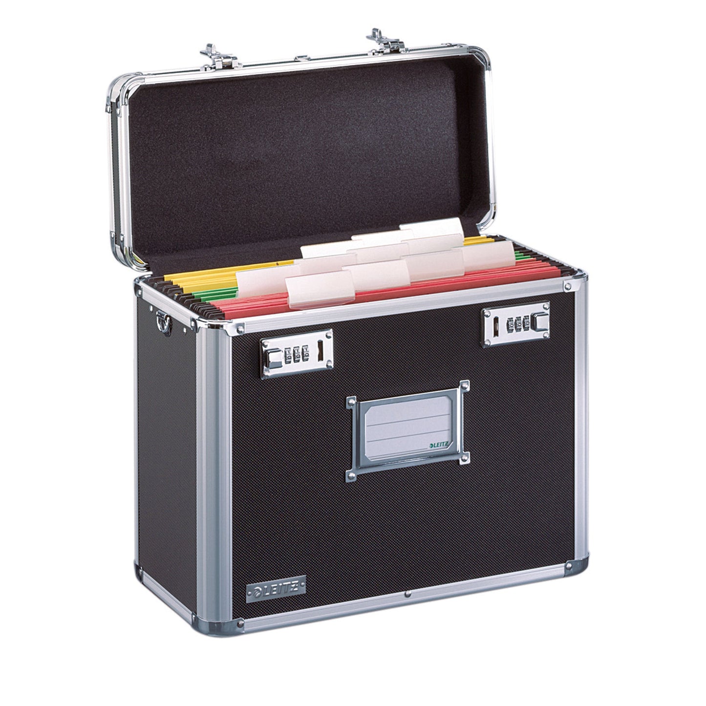 Leitz Hängemappenbox DIN A4 30 Hängemappen Holz, kunststoffbeschichtet schwarz/chrom