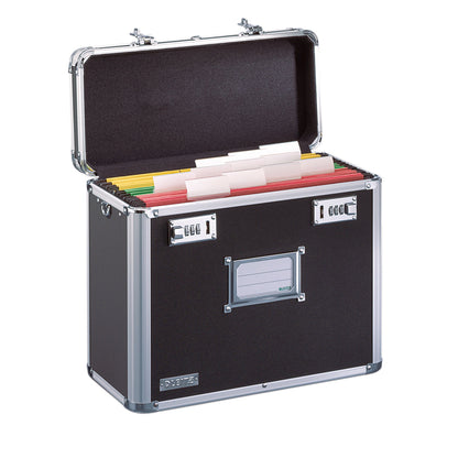Leitz Hängemappenbox DIN A4 30 Hängemappen Holz, kunststoffbeschichtet schwarz/chrom
