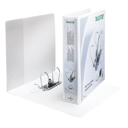 Leitz Präsentationsordner 80mm DIN A4, Überbreite Graupappe weiß