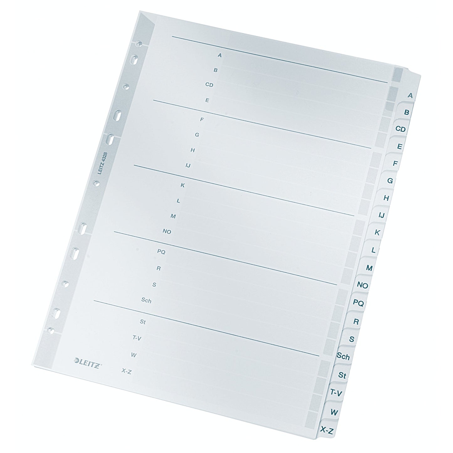 Leitz A-Z Register DIN A4 Karton grau 20 Registerblätter