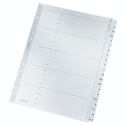 Leitz A-Z Register DIN A4 Karton grau 20 Registerblätter