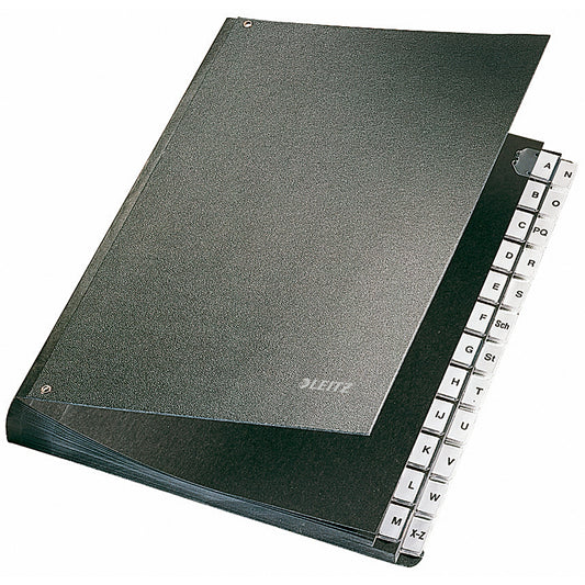 Leitz Pultordner DIN A4 A-Z Hartpappe schwarz 24 Fächer