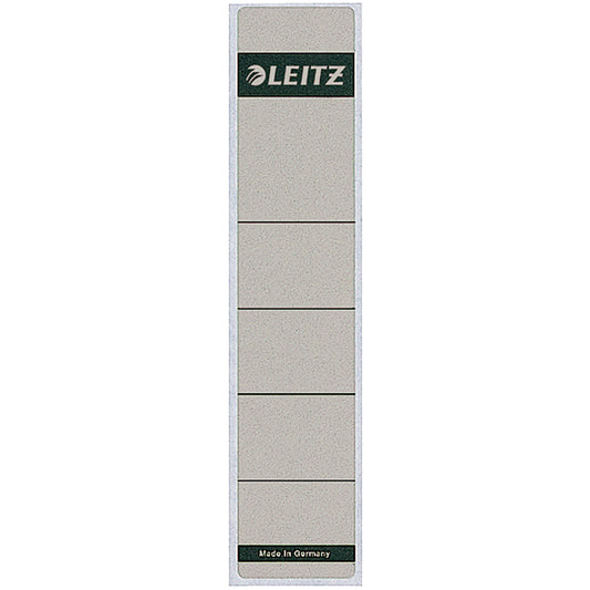 Leitz Ordnerrückenetikett schmal/kurz 39 x 192 mm (B x H) selbstklebend ohne Griffloch grau 100 Etik./Pack.