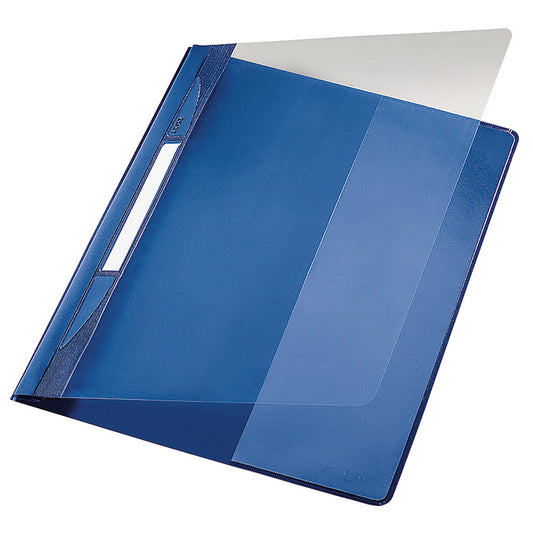 Leitz Schnellhefter Exquisit DIN A4, Überbreite PVC-Hartfolie blau