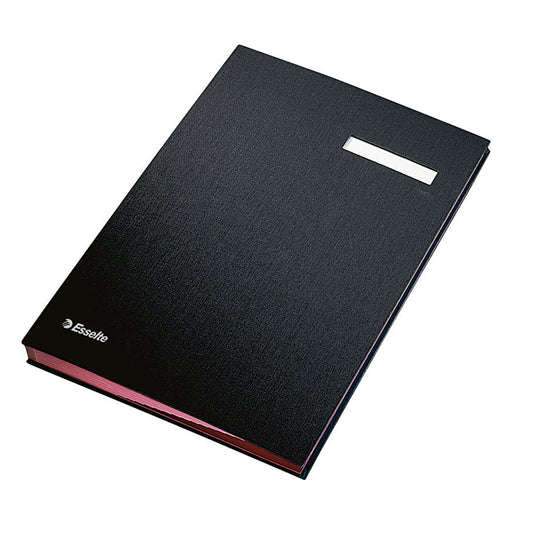 Esselte Unterschriftenmappe DIN A4 Polypropylen schwarz rosa 20 Fächer