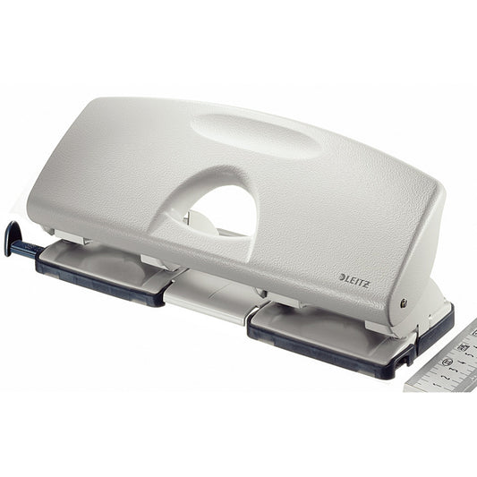 Leitz Doppellocher 8 x 8 x 8cm 16 Bl. (80 g/m²) mit Anschlagschiene grau