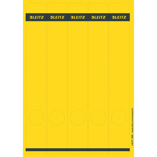 Leitz Ordnerrückenetikett schmal/lang 39 x 285 mm (B x H) selbstklebend mit Griffloch gelb 125 Etik./Pack.
