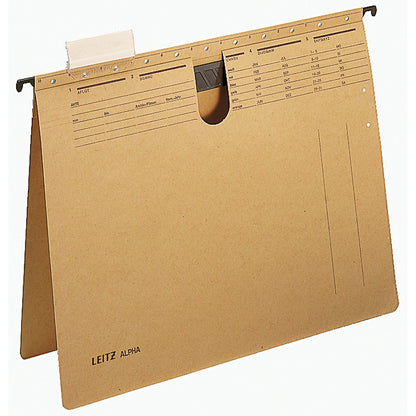 Leitz Hängehefter ALPHA® DIN A4 250g/m² Natronkarton, 100 % recycelt naturbraun 25 St./Pack.