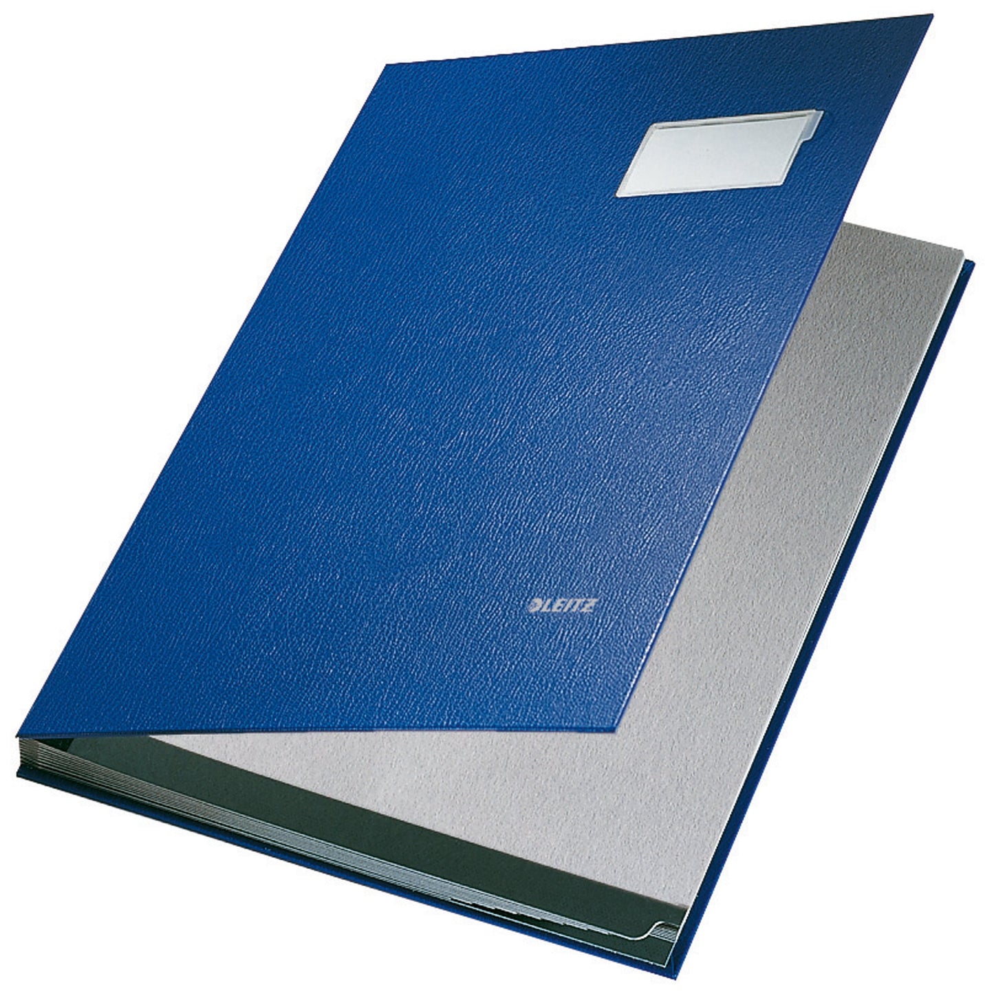 Leitz Unterschriftenmappe DIN A4 Graupappe, 90 % recycelt blau grau 10 Fächer