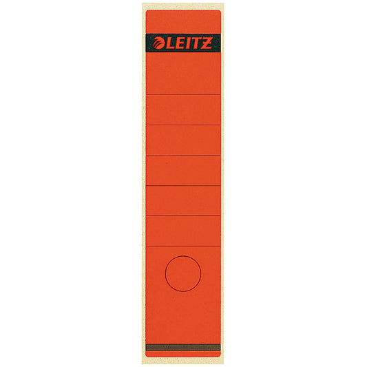 Leitz Ordnerrückenetikett breit/lang 61,5 x 285 mm (B x H) selbstklebend mit Griffloch rot 10 Etik./Pack.